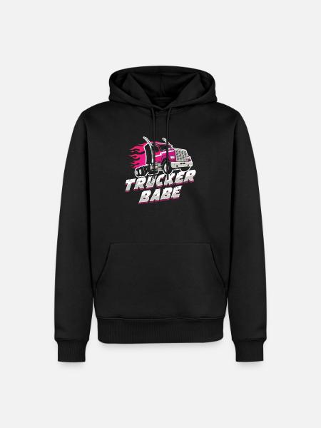 TruckerBabe Driving Trucker Driver Gift - Men’s Premium Organic Hoodie - black