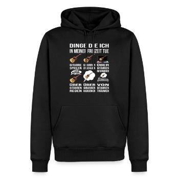 Gitarre Musiker Dinge in meiner Freizeit lustig - Männer Premium Bio Hoodie - Schwarz - Vorne - Nico (187cm)