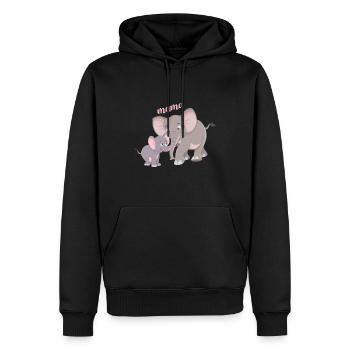 Niedliche Elefanten Mama Kind Bindung - Männer Premium Bio Hoodie - Schwarz - Vorne - Nico (187cm)