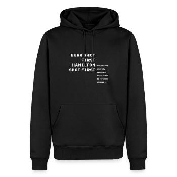 Burr Shot First Alexander Hamilton Drôle - Sweat à capuche Premium bio Homme - noir - Devant - Nico (187cm)