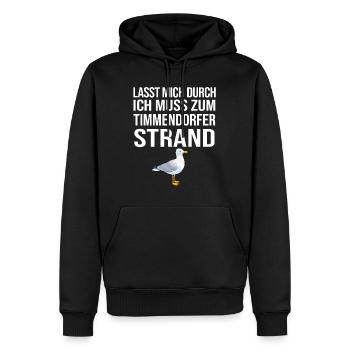 Lasst mich durch Ich muss Timmendorfer Strand - Männer Premium Bio Hoodie - Schwarz - Vorne - Nico (187cm)