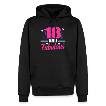 18th birthday - Men’s Premium Organic Hoodie - black - Front - Nico (187cm)