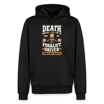 Cadeau drôle de conducteur de chariot élévateur - Sweat à capuche Premium bio Homme - noir - Devant - Nico (187cm)