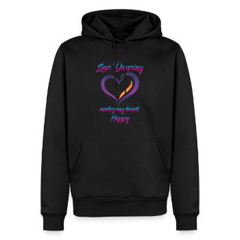 Happy Line Dancing Love danseur de ligne terrestre - Sweat à capuche Premium bio Homme - noir - Devant - Nico (187cm)