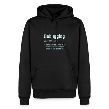 Ordinateur de codage de codeur de programmeur de bogue de débogage - Sweat à capuche Premium bio Homme - noir - Devant - Nico (187cm)