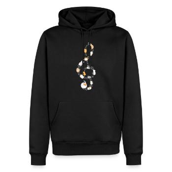 Violinschlüssel Katze Musik Noten Musiker Kätzchen - Männer Premium Bio Hoodie - Schwarz - Vorne - Nico (187cm)