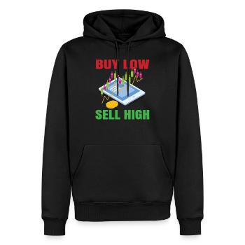 Handel Trade - Männer Premium Bio Hoodie - Schwarz - Vorne - Nico (187cm)