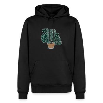 Monstera Pflanze Schöne Zimmerpflanze - Männer Premium Bio Hoodie - Schwarz - Vorne - Nico (187cm)