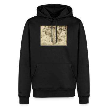 Vintage Map Of Africa, Old Geography - Men’s Premium Organic Hoodie - black - Front - Nico (187cm)