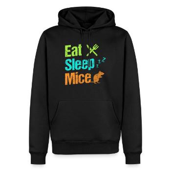 Mangez sommeil Souris Rat Souris Rongeur Animal Animal Cadeau - Sweat à capuche Premium bio Homme - noir - Devant - Nico (187cm)
