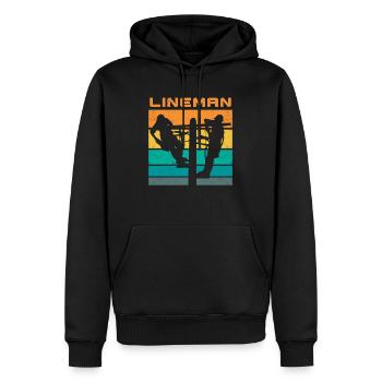 Hochspannungselektriker Elektriker Hochspannung - Männer Premium Bio Hoodie - Schwarz - Vorne - Nico (187cm)
