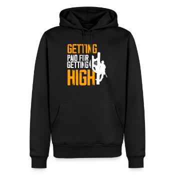 Hochspannungselektriker Elektriker Hochspannung - Männer Premium Bio Hoodie - Schwarz - Vorne - Nico (187cm)
