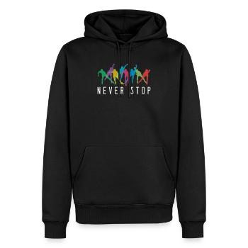 Never Stop Inline Skating Rollerblading Roller - Männer Premium Bio Hoodie - Schwarz - Vorne - Nico (187cm)