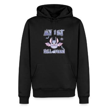 Mein erstes 1. Halloween Baby Fledermaus gruseligen Kürbis - Männer Premium Bio Hoodie - Schwarz - Vorne - Nico (187cm)