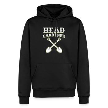 Jardinier en chef, plantation de fleurs de jardinage - Sweat à capuche Premium bio Homme - noir - Devant - Nico (187cm)