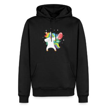 American Football Rugby Einhorn Rugby Spieler Geschenk - Männer Premium Bio Hoodie - Schwarz - Vorne - Nico (187cm)