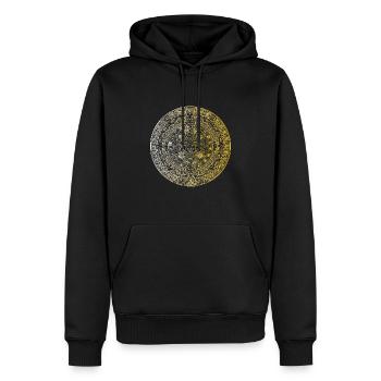 Calendrier Maya Aztec Culture Civilisation Inca - Sweat à capuche Premium bio Homme - noir - Devant - Nico (187cm)