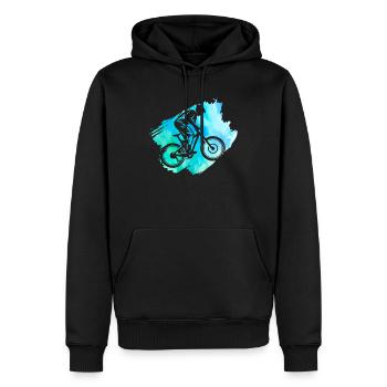 VTT course garçons cyclisme en plein air - Sweat à capuche Premium bio Homme - noir - Devant - Nico (187cm)