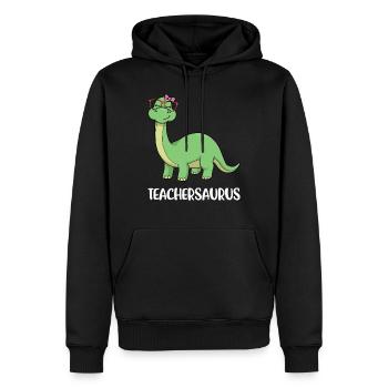 Dinosaur Teacher Teaching Funny Gift - Men’s Premium Organic Hoodie - black - Front - Nico (187cm)