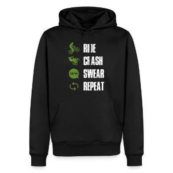 Ride Crash Swear Repeat Bike - Men’s Premium Organic Hoodie - black - Front - Nico (187cm)