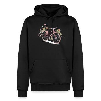 Mädchen Fahrrad Blumen Radfahrer Fahrrad Biker Fahrrad Geschenk - Männer Premium Bio Hoodie - Schwarz - Vorne - Nico (187cm)