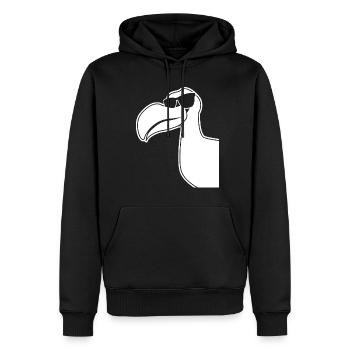 Dodos - Dodo mit Sonnenbrille - Männer Premium Bio Hoodie - Schwarz - Vorne - Nico (187cm)