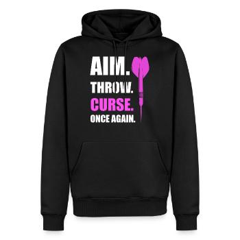 Zielen. Werfen. Dart Darts Geschenk - Männer Premium Bio Hoodie - Schwarz - Vorne - Nico (187cm)