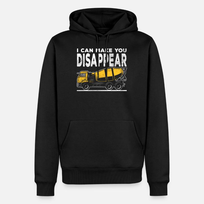 Chauffeur de camion de béton sarcastique travailleur de la construction - Sweat à capuche Premium bio Homme - noir