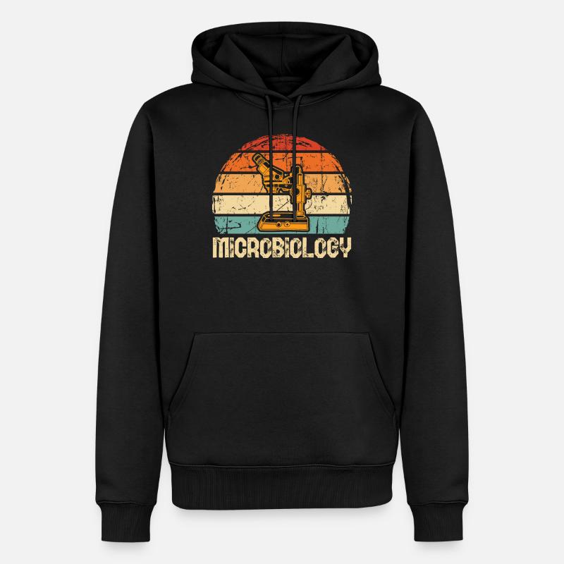 microbiologia - Felpa con cappuccio ecologica premium da uomo - nero