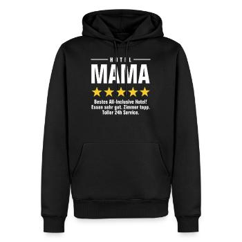 HOTEL MAMA - BESTES ALL-INCLUSIVE HOTEL - Männer Premium Bio Hoodie - Schwarz - Vorne - Nico (187cm)