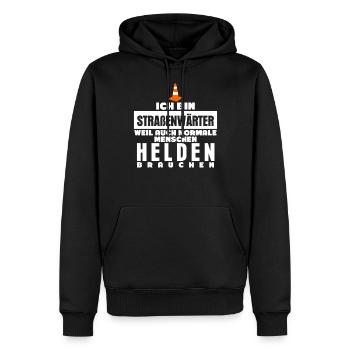 Straßenbauer Straßenwärter Spruch - Männer Premium Bio Hoodie - Schwarz - Vorne - Nico (187cm)