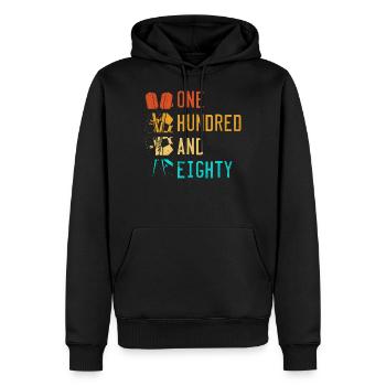 Dart Triple 20 Dartcheibe 180 Einhundertachtzig - Männer Premium Bio Hoodie - Schwarz - Vorne - Nico (187cm)