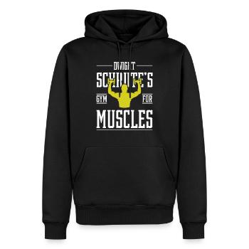 The Office Dwight's Gym for Muscles - Motivation - Men’s Premium Organic Hoodie - black - Front - Nico (187cm)