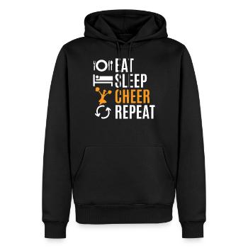 Cheerleading - Sweat à capuche Premium bio Homme - noir - Devant - Nico (187cm)