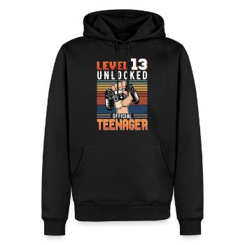 13ème anniversaire garçons adolescents d’anniversaire gamer - Sweat à capuche Premium bio Homme - noir - Devant - Nico (187cm)