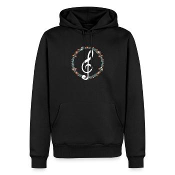 Clef Floral Choir Choral Music Musicien Chanteur - Sweat à capuche Premium bio Homme - noir - Devant - Nico (187cm)