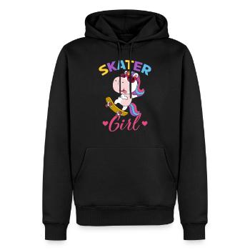 Skate Girl Einhorn Skateboard - Sweat à capuche Premium bio Homme - noir - Devant - Nico (187cm)