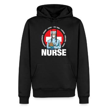 Krankenschwester Krankenhaus Pflegerin Geschenk - Männer Premium Bio Hoodie - Schwarz - Vorne - Nico (187cm)