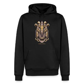 Aztèque Skull Warrior Inca Culture Maya - Sweat à capuche Premium bio Homme - noir - Devant - Nico (187cm)