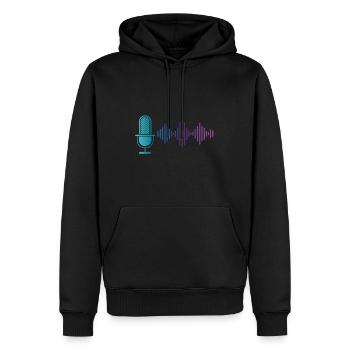 Microphone Musique Chantant Karaoke Sound Engeneer - Sweat à capuche Premium bio Homme - noir - Devant - Nico (187cm)