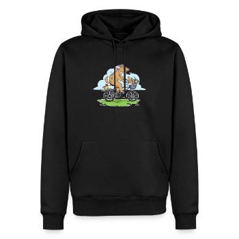 Hund Fahrrad Fahrrad Fahrrad Mountainbike Mountainbike Geschenk - Männer Premium Bio Hoodie - Schwarz - Vorne - Nico (187cm)