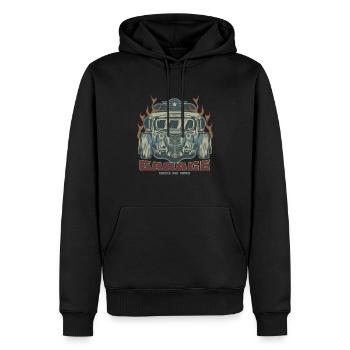 Hotrod Garage Cars Vintage Retro American Hot Rod - Sweat à capuche Premium bio Homme - noir - Devant - Nico (187cm)
