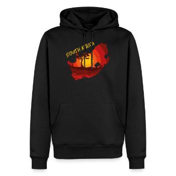Afrique du Sud - Sweat à capuche Premium bio Homme - noir - Devant - Nico (187cm)