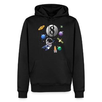 8ème anniversaire 8 ans astronaute spatial spatial - Sweat à capuche Premium bio Homme - noir - Devant - Nico (187cm)