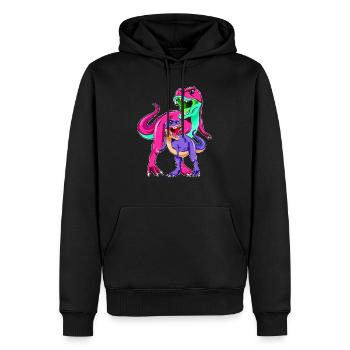 Mutter und Sohn Dino - Muttertag - Männer Premium Bio Hoodie - Schwarz - Vorne - Nico (187cm)