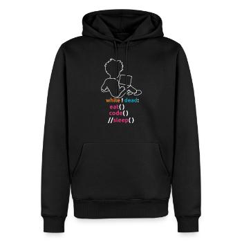Codeurs Informatique - Sweat à capuche Premium bio Homme - noir - Devant - Nico (187cm)