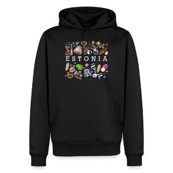 Estland - Männer Premium Bio Hoodie - Schwarz - Vorne - Nico (187cm)