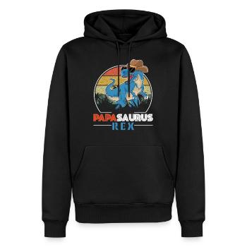 Papasaurus Rex Best Dad Family - Men’s Premium Organic Hoodie - black - Front - Nico (187cm)