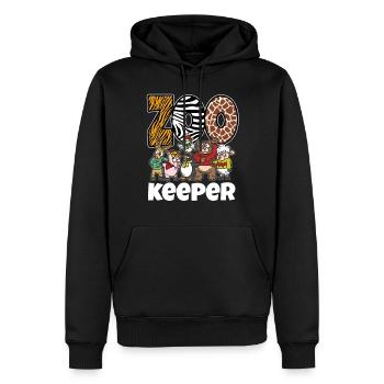 Zoowärter Zoo Wärter Tier Tierpark Lustig Geschenk - Männer Premium Bio Hoodie - Schwarz - Vorne - Nico (187cm)