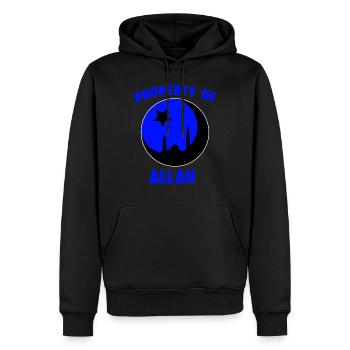 Propriété d’Allah Mosquée Islam Religion Musulmane - Sweat à capuche Premium bio Homme - noir - Devant - Nico (187cm)